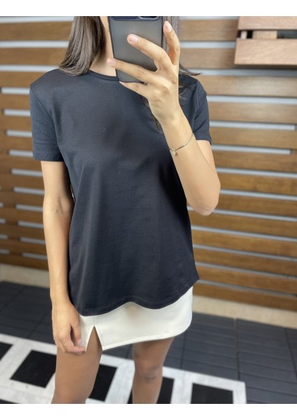 Siyah Dilvin Ön Kısa Arka Uzun Tişört S fiyatları