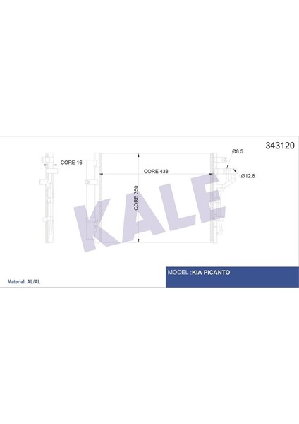 KLR-343120 Klima Kondenseri Kıa Pıcanto Al-Al