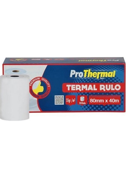 Termal Rulo 80mmx40m 1 Paket (10Adet)