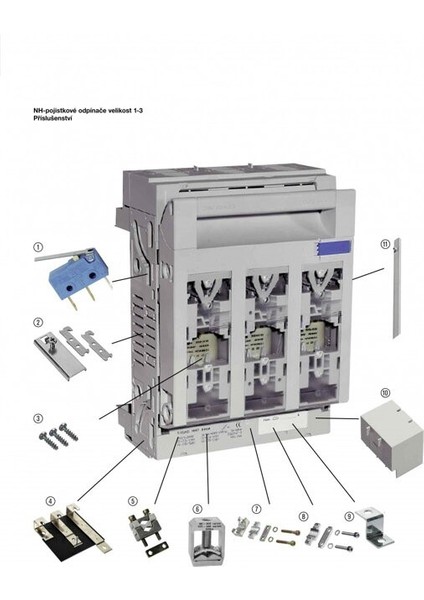 34270-0000 Nh2 400A M10 Pabuç Bağlantılı Yatay Tip Yük Ayırıcı