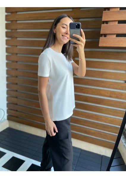 Beyaz Dilvin Ön Kısa Arka Uzun Tişört L fiyatları