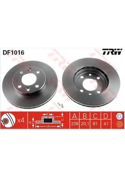 Disk Fren Aynası Ön 521942 Clıo Kango Megane 1.5 Dcı (Küçük) (238MM) Havalı