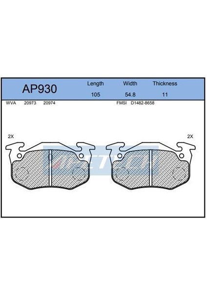 Disk Balata Arka AP930 P106 P206 P306 Saxo Xsara R9 R19 Clıo Megane (Ince Tıp)