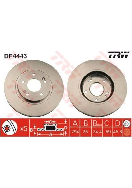Disk Aynası Ön FD16724 Santa Fe (00-05) 16JANT 294MM