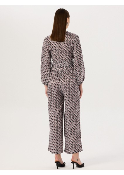 Bol Paça Pantolon - Kırmızı Desenli fiyatları