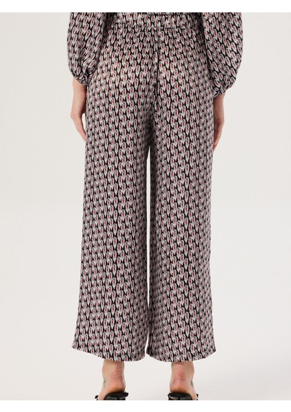 Bol Paça Pantolon - Kırmızı Desenli fırsatları