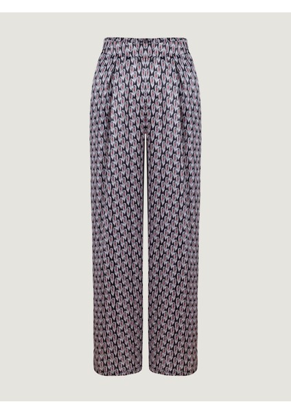 Bol Paça Pantolon - Kırmızı Desenli indirimleri