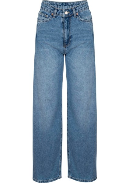 Wide Leg Jean Pantolon - Indigo indirimleri