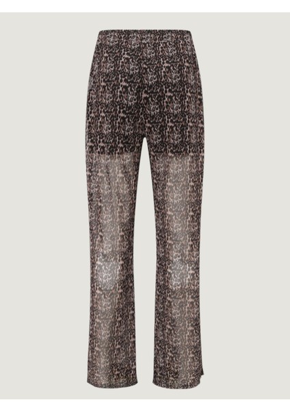 Beli Lastikli Salaş Dökümlü Pantolon - Leopar Desenli fiyatları