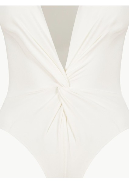 Önü Burgu Detaylı Uzun Kol Ikonik Body - Ekru fiyatları