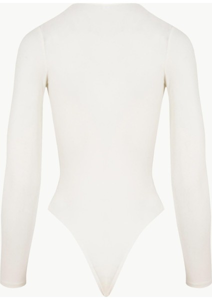 Önü Burgu Detaylı Uzun Kol Ikonik Body - Ekru modelleri