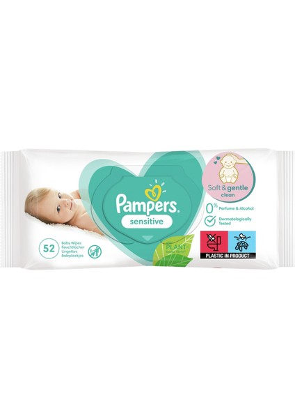 Pampers Sensitive Hassas Islak Bebek Havlusu 52'li