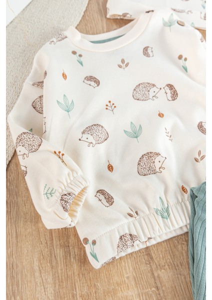 Figürlü 3'lü Şapkalı Unisex Bebek Takımı fiyatları