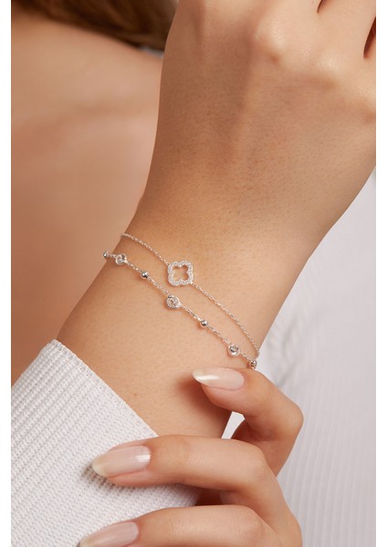 Zirkon Taşlı Zarif 925 Ayar Gümüş Ikili Set fiyatları