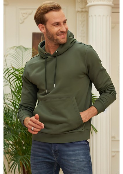 Erkek 3 Iplik Şardonlu Bol Kesim Sweatshirt