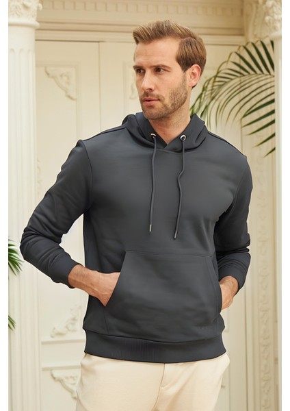 Erkek 3 Iplik Şardonlu Bol Kesim Sweatshirt
