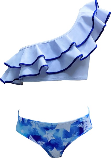 Breezy Yıldız Baskılı Mavi Kız Çocuk Bikini