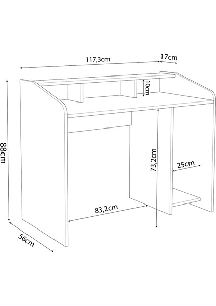 Nova S8380 Oyuncu Masası Siyah Kırmızı 117 cm