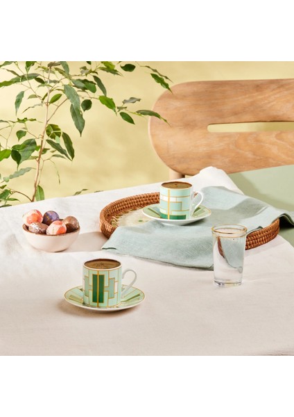 Kiva Yeşil 2 Kişilik Kahve Fincan Takımı 80 ml