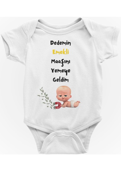 Dedemin Emekli Maaşını Yemeye Geldim Baskılı Hediyelik Bebek Giyim Body Zıbın fiyatları