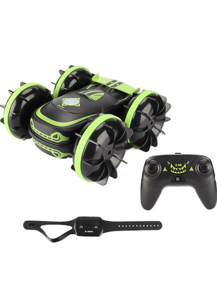 Rc Dublör Araba 4WD Izle Hareket Sensörü Kontrolü Deforme Edilebilir Dönüştürülebilir Araba Otomatik Demo Doğum Günü Hediyesi Oyuncaklar Çocuklar Için-Yeşil (Yurt Dışından)