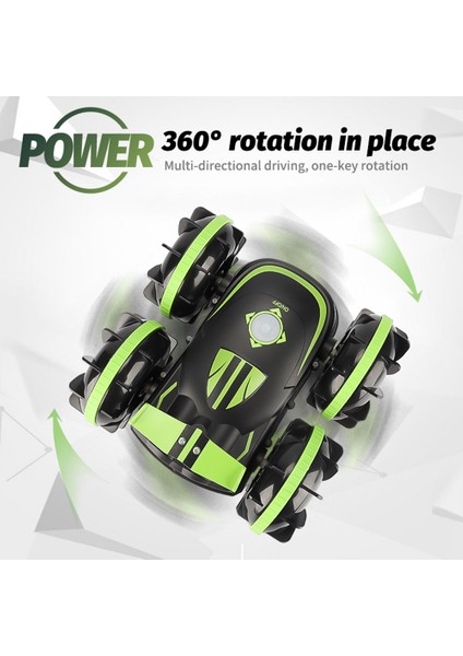 Rc Dublör Araba 4WD Izle Hareket Sensörü Kontrolü Deforme Edilebilir Dönüştürülebilir Araba Otomatik Demo Doğum Günü Hediyesi Oyuncaklar Çocuklar Için-Yeşil (Yurt Dışından)