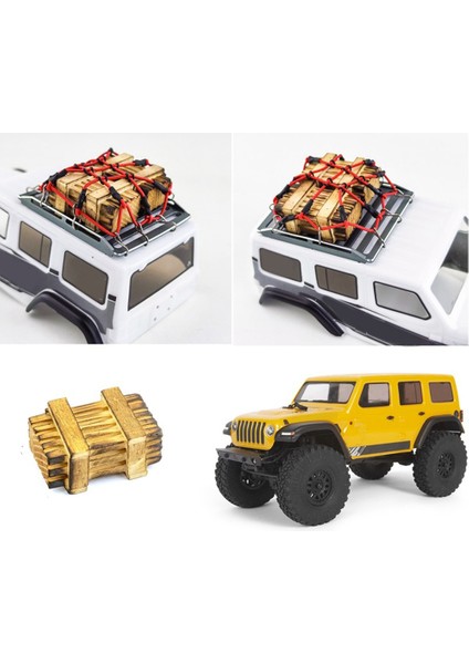 2 Adet Rc Araba 1/18 Ölçekli Aksesuarlar Dekorasyon Ahşap Palet Ahşap Kutu Mini Oyuncak Eksenel UTB18 (Yurt Dışından)