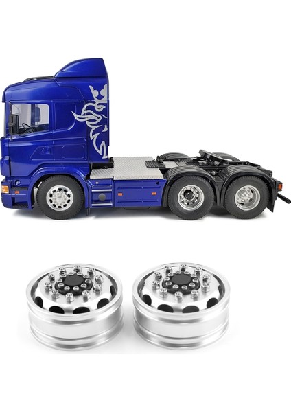Metal Ön Arka Tekerlek Jant Hub'ları Tamiya Kamyon Için 1/14 Rc Traktör Römork Kargo Araba Tekerlekleri Lastikleri, Arka 44MM, 2 Adet (Yurt Dışından)