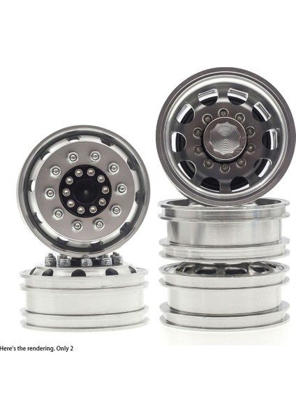 Metal Ön Arka Tekerlek Jant Hub'ları Tamiya Kamyon Için 1/14 Rc Traktör Römork Kargo Araba Tekerlekleri Lastikleri, Arka 44MM, 2 Adet (Yurt Dışından)