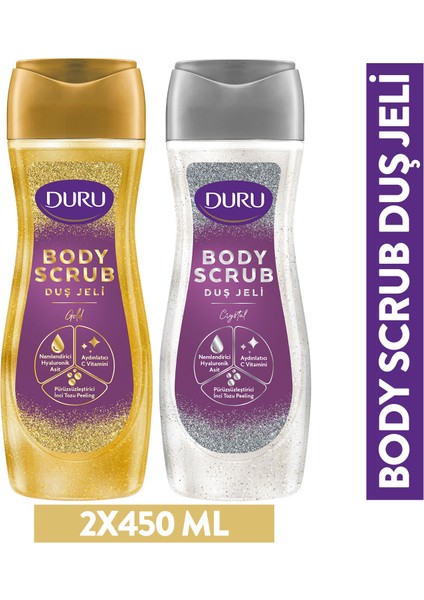 Body Scrub Crystal & Gold Duş Jeli 2X450 ml Ikili Set