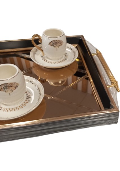 Lüx Çay Sunum Tepsisi E190 Bronz Ayna 8696474231683 fiyatları