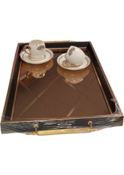 Lüx Çay Sunum Tepsisi E190 Bronz Ayna 8696474231683 fırsatları