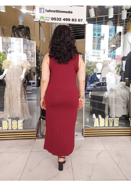 201681 Yanları Yırtmaçlı Örme Elbise