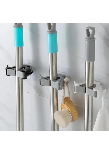 3 Adet Çok Amaçlı Paspas ,süpürge, Fırça ve Mob Askısı Sap Paspas Tutucu Mutfak ve Banyo Askısı fiyatları