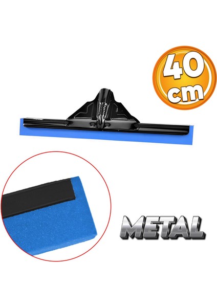 Çekpas Çekçek Yersil 40 cm Geniş Kalın Metal Işyeri Cam Zemin Yer Temizleme