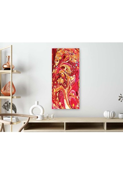 Modern Soyut Resim Dikey Üstten Saatli Sanat Temalı 50X110 cm Cam Tablo DSUS0016 fiyatları