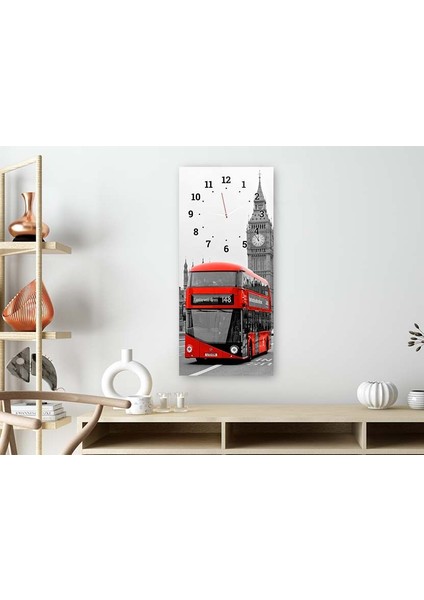 Londra Big Ben Saat Kulesi Saatli Sanat Temalı 50X110 cm Cam Tablo DSUS0034 fiyatları