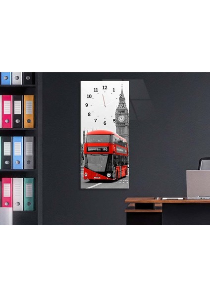 Londra Big Ben Saat Kulesi Saatli Sanat Temalı 50X110 cm Cam Tablo DSUS0034 modelleri