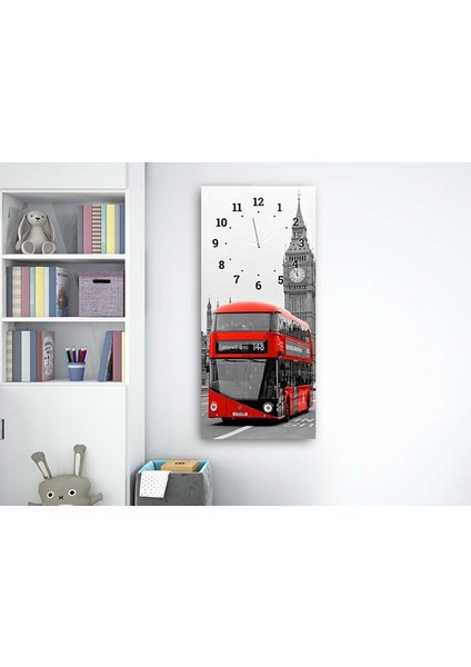 Londra Big Ben Saat Kulesi Saatli Sanat Temalı 50X110 cm Cam Tablo DSUS0034 fırsatları