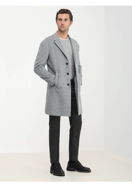 Gri Loose Fit Kelebek Yaka Klasik Örme Palto indirimleri