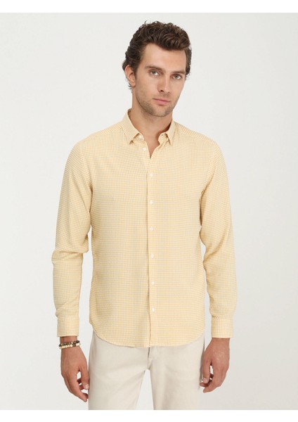 Safran Regular Fit Dokuma Casual Gömlek
