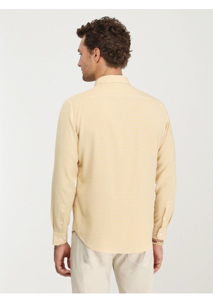 Safran Regular Fit Dokuma Casual Gömlek