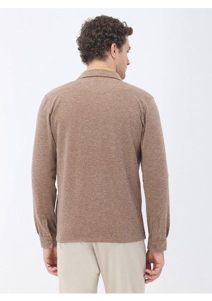 Kahverengi Regular Fit Keten Karışımlı Overshırt indirimleri
