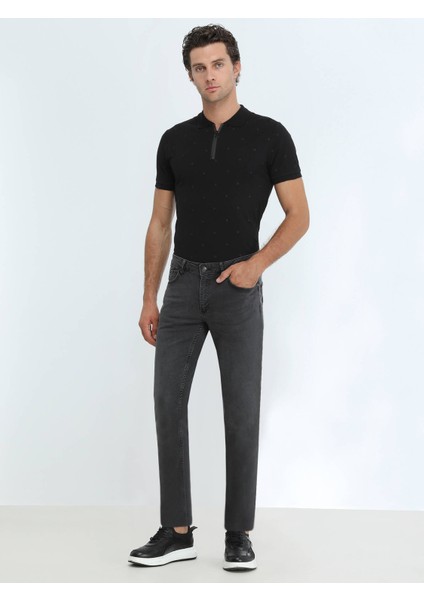 Koyu Gri Slim Fit Denim Pamuk Karışımlı Pantolon fiyatları
