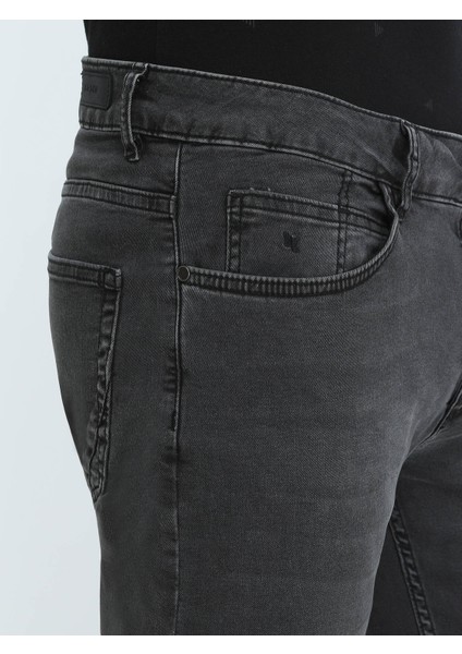 Koyu Gri Slim Fit Denim Pamuk Karışımlı Pantolon modelleri