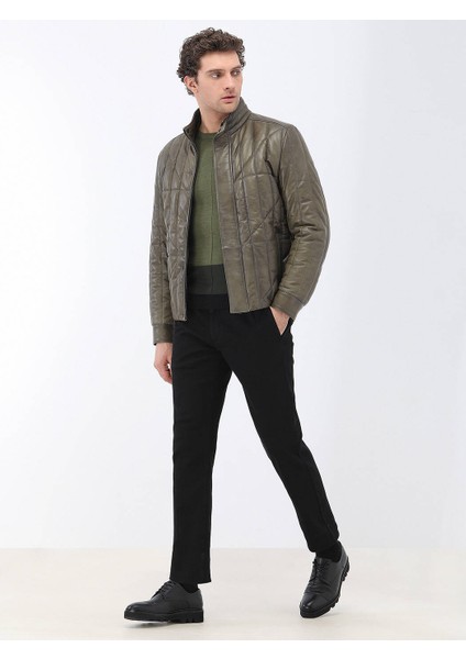 Açık Haki Bisiklet Yaka Yün Karışımlı Triko Kazak fırsatları