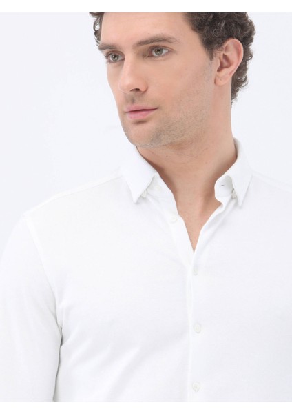 Beyaz Slim Fit Casual %100 Pamuk Gömlek fırsatları