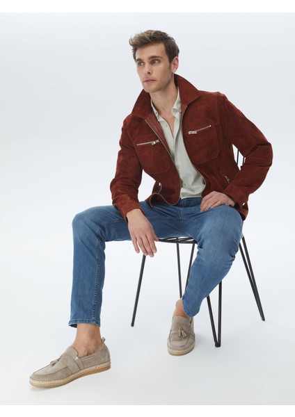 Lacivert Slim Fit Denim Pamuk Karışımlı Pantolon fiyatları