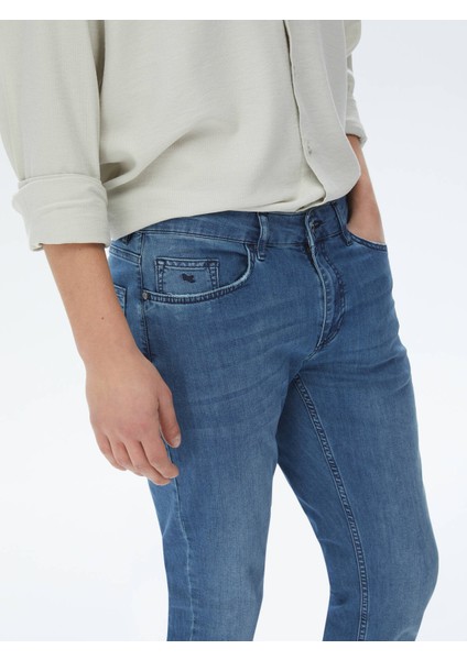 Lacivert Slim Fit Denim Pamuk Karışımlı Pantolon modelleri