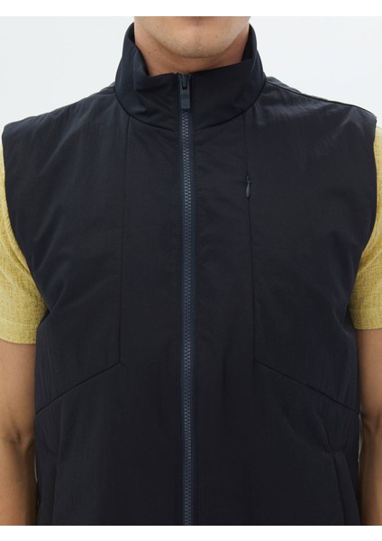 Lacivert Regular Fit Dik Yaka Casual Dokuma Spor Yelek indirimleri